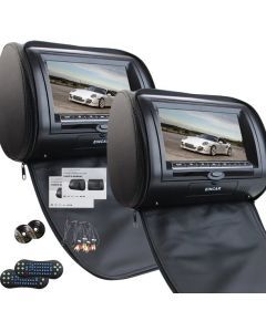 7″ LCD CAR HEAD REST DVD PLAYER WITH GAME FUNCTIONS & FM TRANSMITTER (PAIR)