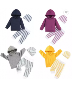 2 PIECE BABY BOYS GIRLS CLOTHES LONG SLEEVE HOODIE TOPS SWEATSUIT LONG PANTS