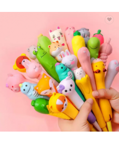 CUTE BEAR ANIMAL PENCIL TOPPERS PENCIL GRIPS HOLDER SLOW RISING STRESS