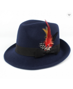 MEN FEDORA HATS FEDORA COWBOY HAT WITH FEATHER