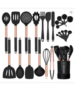 24PCS FOOD GRADE SILICONE HEAT RESISTANT COOKING TOOL SPOON WHISK TURNER