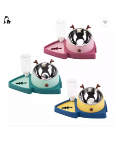 3 IN 1 BOWL PET CAT DOG AUTOMATIC DRINKING WATER BOTTLE FEEDING BOWL