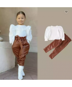 BEAUTIFUL CLOTHING 2 PIECE LITTLE GIRLS LEATHER PANTS