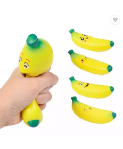 CUTE BANANA FRUIT STRESS RELIEF SQUEEZE TOY BALL SENSORY HAND TOYS