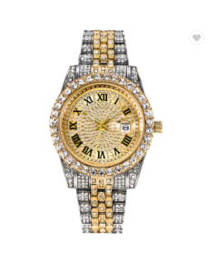 HIGH QUALITY GOLD PLATED LUXURY ICE OUT DIAMOND MEN WATCH WRIST WATCHES