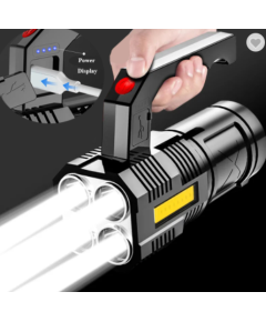 HIGH POWER LED FLASHLIGHTS FOUR HEADS POWERFUL FLASHLIGHT USB RECHARGEABLE ULTRA BRIGHT TORCH LIGHT