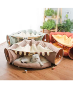 PET SUPPLIES PET INTERACTIVE PLAY TOY FELT CAT TUNNEL TUBES BED