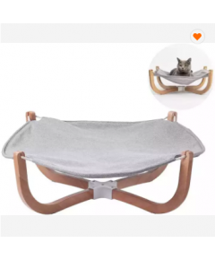 WOOD CAT HAMMOCK CAT BEDS FOR INDOOR LOUNGE PET BEDS FOR CATS WOODEN FRAME HANGING BEDS