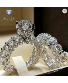BEST EUROPEAN AND AMERICAN HOT LUXURIOUS ROUND BIG DIAMOND RING DIAMOND ENGAGEMENT BAND RING