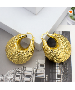 FASHION HIP HOP LUXURY GOLD PLATED CLIP ON EARRINGS