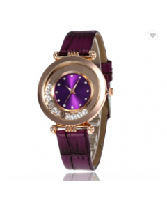 DIAMOND LEATHER QUARTZ WRIST FASHION WATCHES WITH CRYSTALS FOR WOMEN AND GIRLS