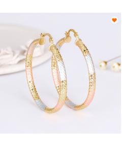 GOLD PLATED BRASS ROUNDED TUBE HOOP EARRINGS
