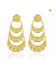 GOLD PLATED FASHION STERLING SILVER EARRINGS JEWELRY