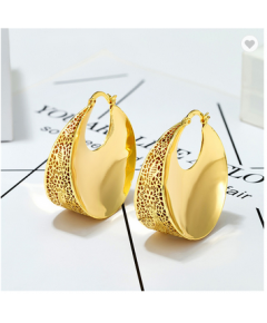 FASHIONABLE AND EXQUISITE WOMEN'S GOLD THICK SIMPLE LARGE CIRCLE HOOP EARRINGS