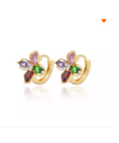 COLORFUL CRYSTAL 18K ROSE GOLD PLATED EARRINGS