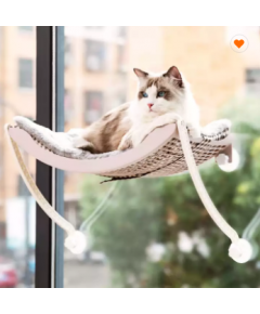 ZMAKER HANGING CAT HAMMOCK REMOVABLE CUSHION WITH SUCTION CUP FOR BALCONY