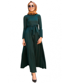 PLEATED FLARED SLEEVE DRESS FOR MUSLIMS