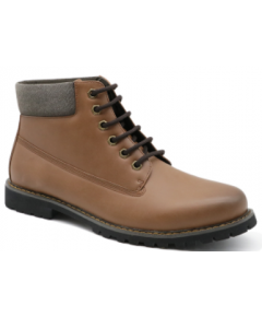 STYLISH LACE UP ANTI-SLIP CASUAL ANKLE LEATHER BOOTS FOR MEN