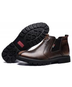 COOL DESIGN CHELSEA LEATHER HIGH ANKLE  BOOTS FOR MEN