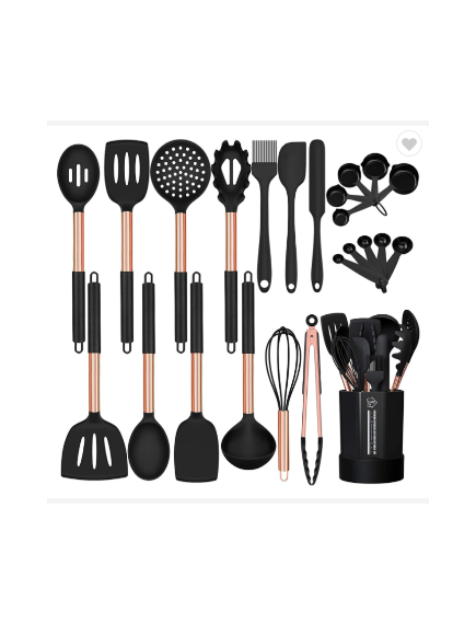 24PCS FOOD GRADE SILICONE HEAT RESISTANT COOKING TOOL SPOON WHISK TURNER