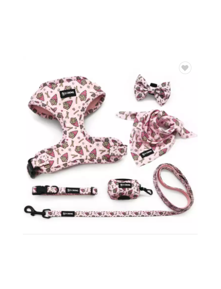 PET ACCESSORIES PRINT QUICK RELEASE PADDED POLYESTER PATTERN DOG HARNESS