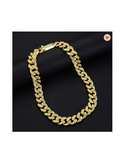 19MM THICK CUBAN CHAIN DIAMOND PAVED NECKLACE 18K GOLD MENS GOLD NECKLACE HIPHOP