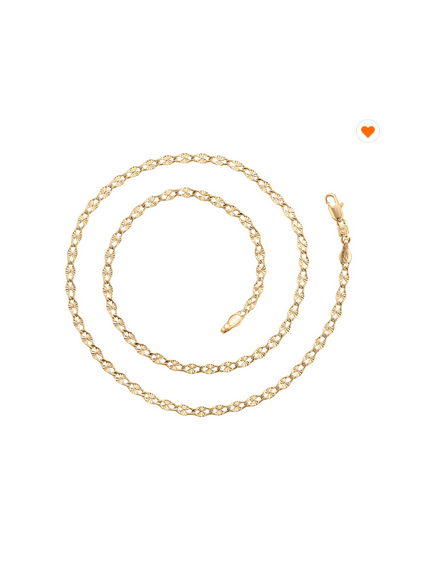 18K GOLD PLATED SIMPLE FASHION STYLE NO STONE CHAIN NECKLACE