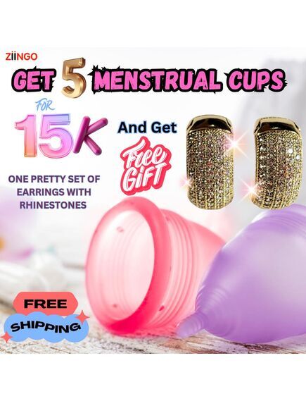 MENSTRUAL CUP (5 PIECES OF MENSTRUAL CUP AND A FREE GIFT)