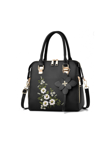 2022 CUTE BIG FASHION SHOULDER LADIES BLUE FLORAL EMBROIDERY DESIGNS LEATHER WOMENS HAND BAGS